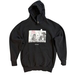 Throwback 2002 Beyonce Jay Z Bonnie and Clyde Graphic Black Hoodie Unisex small